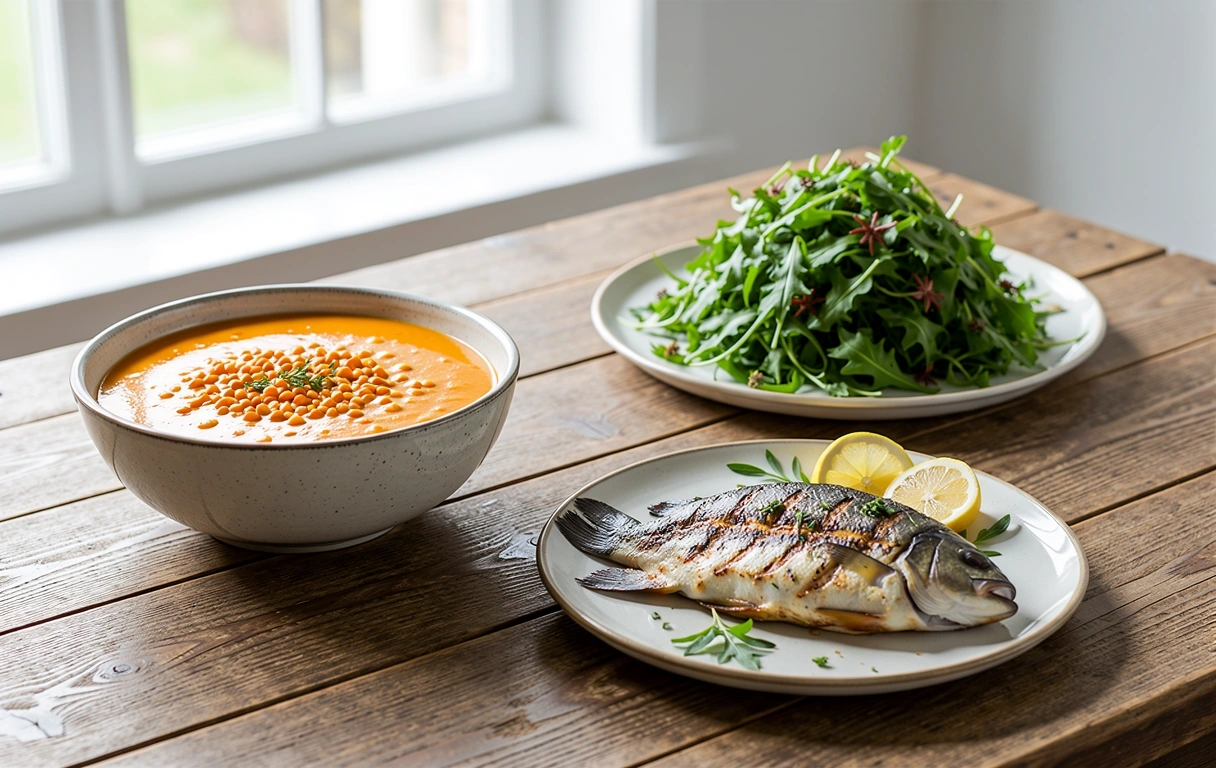 Tradicionalna posna jela na drvenom stolu